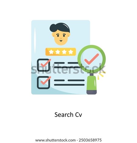 Search Cv Vector Flat Icon Design illustration Symbol on White background EPS 10 File 