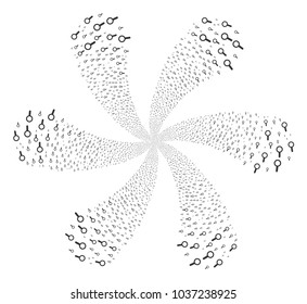 Search cycle burst. Element cycle created from scattered search symbols. Vector illustration style is flat iconic symbols.