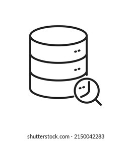 Search data in the database icon. High quality black vector illustration.