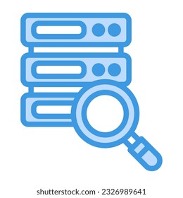 Datensymbol im blauen Stil suchen, für die mobile App-Präsentation auf der Website verwenden