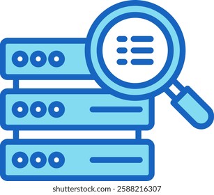 Search Data Icon Blue Vector Illustration