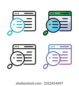 Search data icon design in four variation color