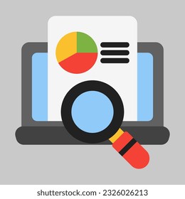 Search data icon in flat style, use for website mobile app presentation