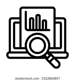 Search data icon in line style, use for website mobile app presentation