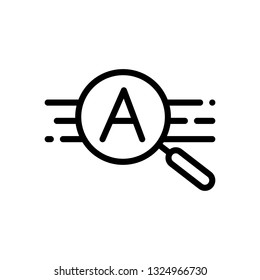 search data icon, outline black style