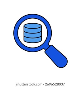 Search Data icon outline editable stroke line drawing eps