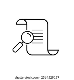 Search data paper line symbol icon vector 