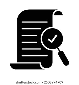 search data quality check icon solid vector design in trendy style