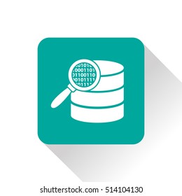 Search database flat icon. magnifier and data vector illustration