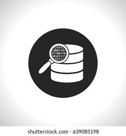 Search database flat icon. magnifier and data vector illustration