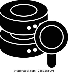  estilo de diseño de iconos de glifo de base de datos de búsqueda 