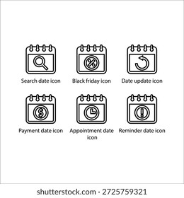 Suchdatum, Schwarzer Freitag, Update, Zahlungsdatum, Termin, Erinnerungsdatum, Symbol