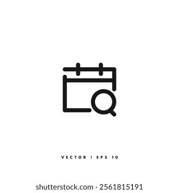 Search Date Icon. Editable Stroke