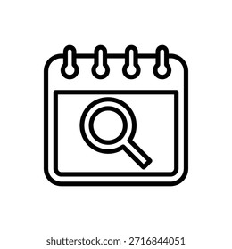Search date icon, Line Vector graphics