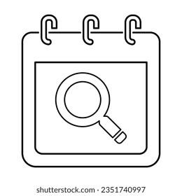 Search Date Icon In Outline Style