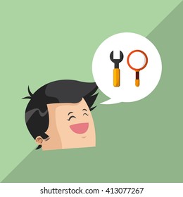 search design. lupe icon. multimedia concept