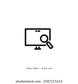 Search Desktop Icon. Editable Stroke