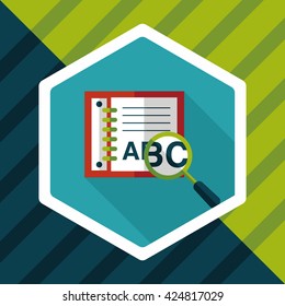 search Dictionary book flat icon with long shadow,eps10