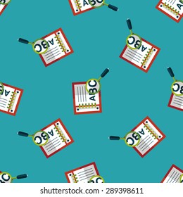 search Dictionary book flat icon,eps10 seamless pattern background