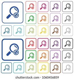 Search disabled color flat icons in rounded square frames. Thin and thick versions included.