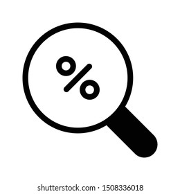search discount glyph flat vector icon