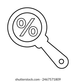 Search Discount Icon Line Vector graphics