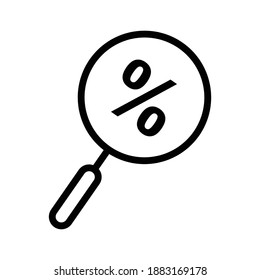 Search discount line icon. simple design editable. Design template vector