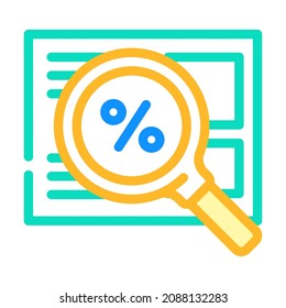 search for discounts color icon vector. search for discounts sign. isolated symbol illustration