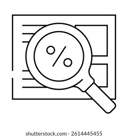 search for discounts line icon vector. search for discounts sign. isolated contour symbol black illustration
