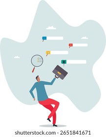 Search or discover new information, find new job or career available, research and analyze information,people concept.