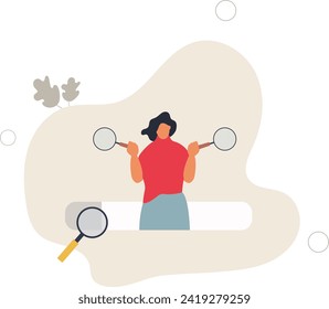 Búsqueda, descubrimiento o investigación, SEO, optimización de motores de búsqueda, búsqueda de información, nuevo trabajo o explorar el concepto de sitios web.