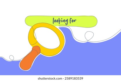 Search and Discovery Concept in Line Art Style