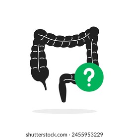 search for diseases or problem in intestinal tract. concept of digestive microbiology sign for clinical examination and patient diagnostic. simple abstract flat web art element for graphic design
