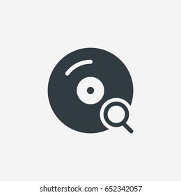 search disk icon. outline vector logo illustration, linear pictogram isolated on gray