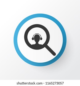 Search dispatcher icon symbol. Premium quality isolated magnifier element in trendy style.