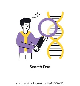 Search Dna Concept vector illustration.  isolated on white Background. 