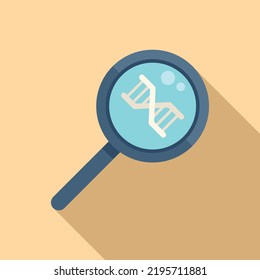 Search dna icon flat vector. Gmo food. Medicine gene