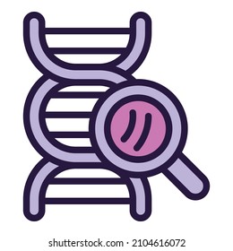 Rahmenvektor für die Suche nach einem Symbol. Genetischer Test. Genom-Gen