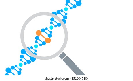 Search DNA vector icon. Use circles and lines of various sizes, white background