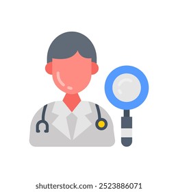 Search Doctor Flat Icons, Vector illustration