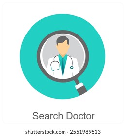 Search Doctor and search icon concept