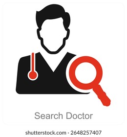 Pesquisar médico vetor ícone design conceito