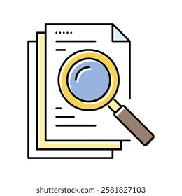 search document file color icon vector. search document file sign. isolated symbol illustration