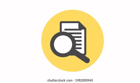 Search Document or File Icon. Vector flat isolated illustration of a file and a Magnifying glass
