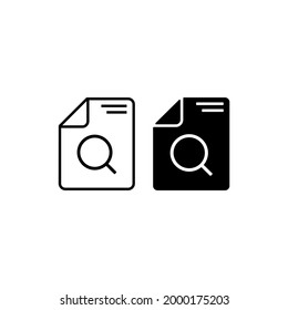 Search document file icon vector illustration. line and flat style design.