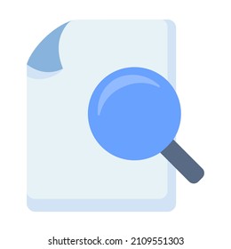 search document file paper page find magnifier single isolated icon with flat style