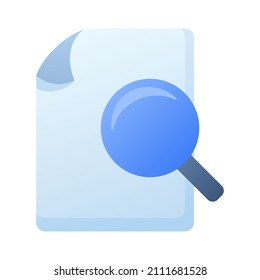 Search Document File Paper Page Find Magnifier Single Isolated Icon With Smooth Style