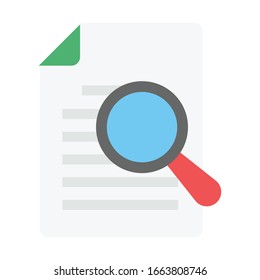 search document flat vector icon 