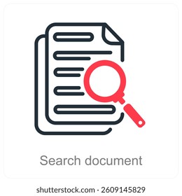 Search Document and document icon concept