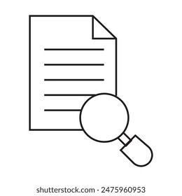 Search Document icon, Search File icon vector